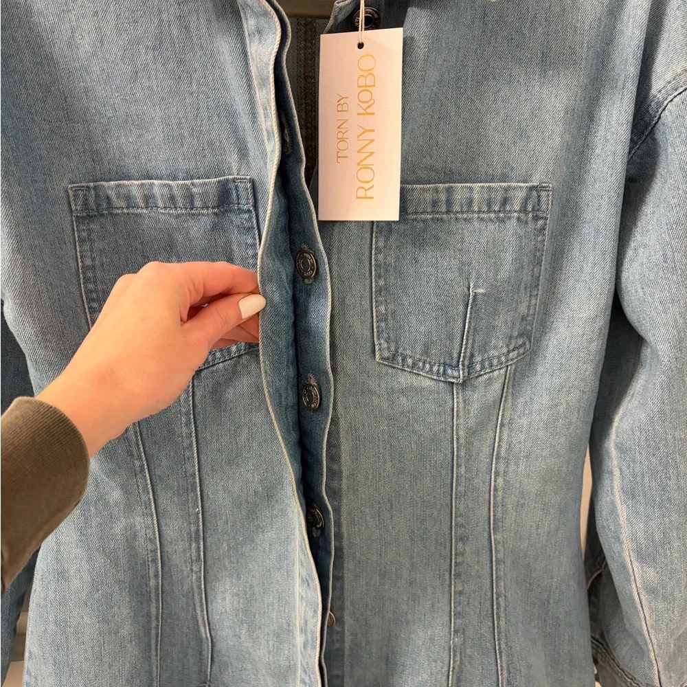 Torn by Ronny Kobo Light Blue Denim Garment - Picture 4 of 5
